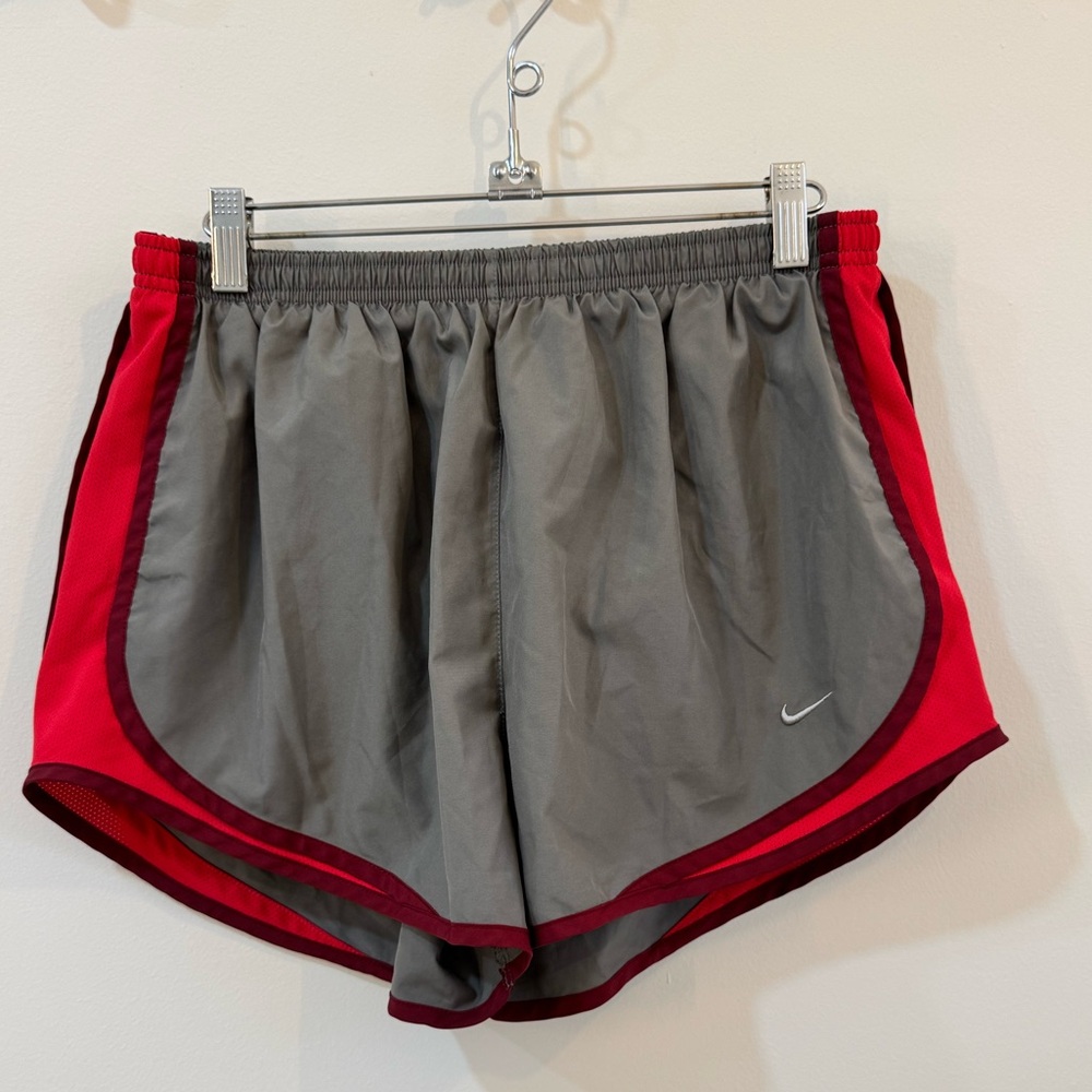 Nike Dri-Fit Women's Gray and Red Running Shorts